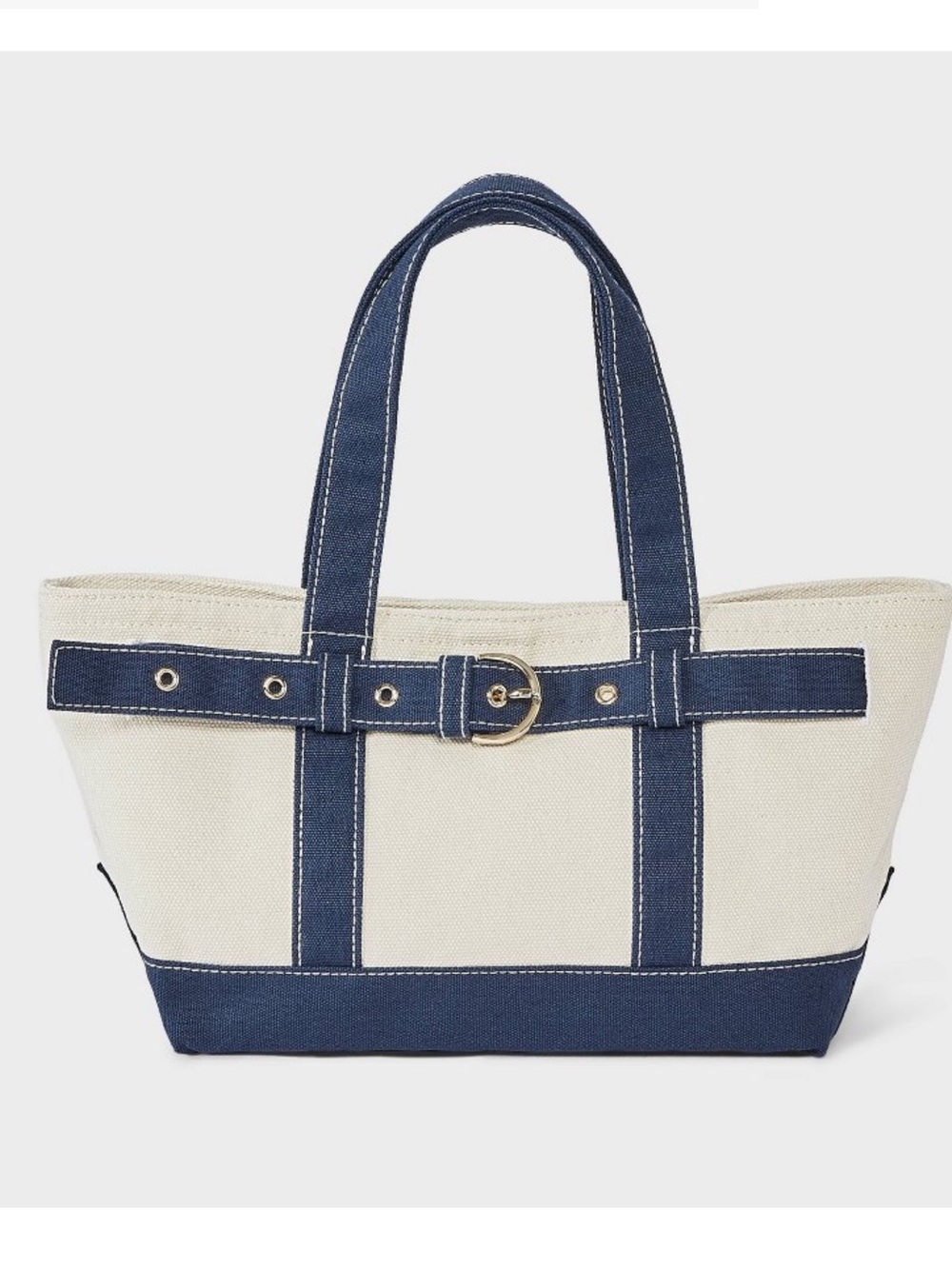 NWT Canvas Belted Mini Tote Bag